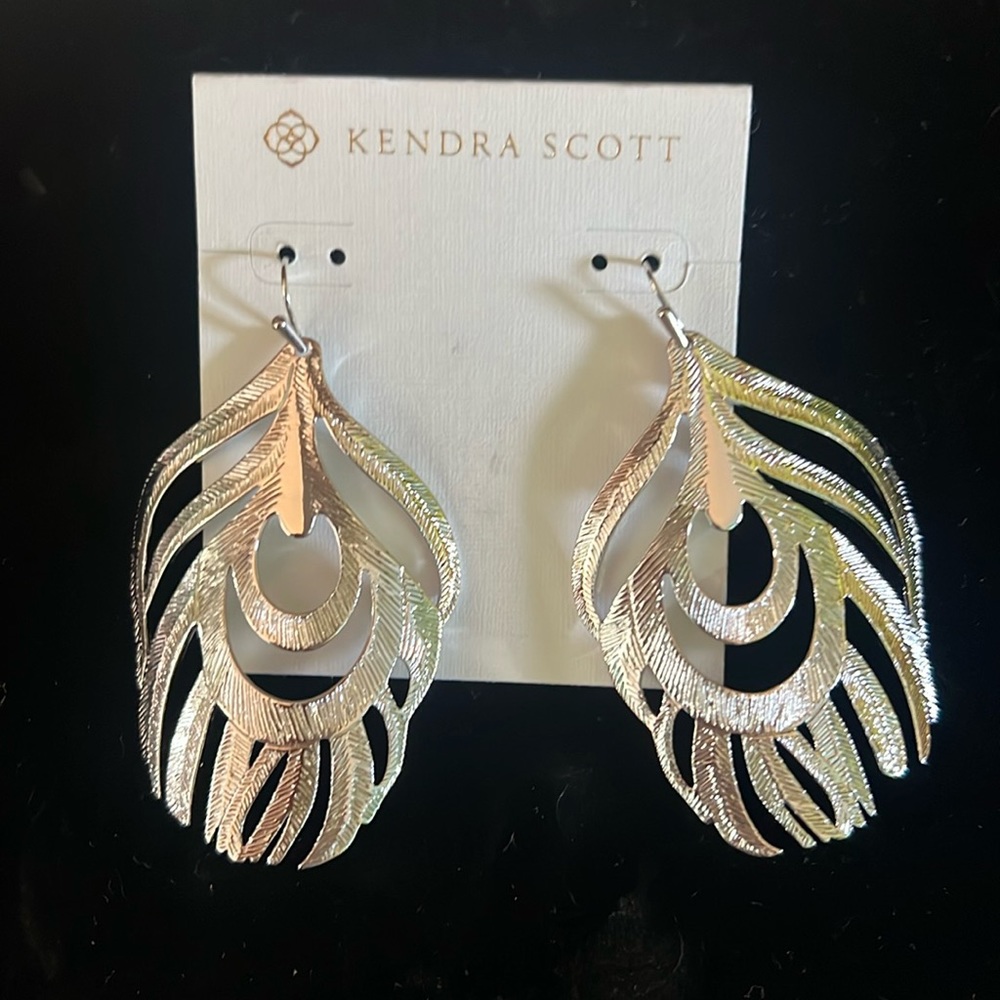 New Kendra Scott Karina Earrings Rhod Metal